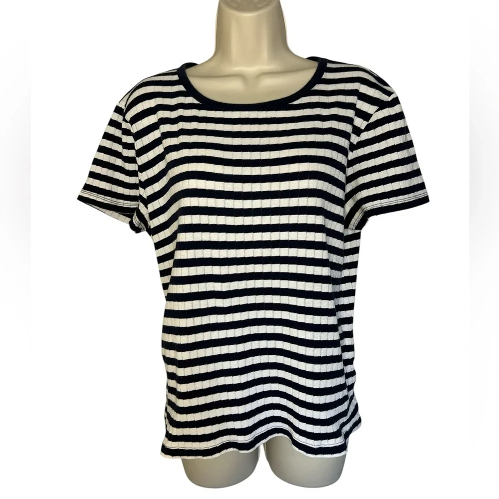 J. crew Striped Navy and White Women's Top